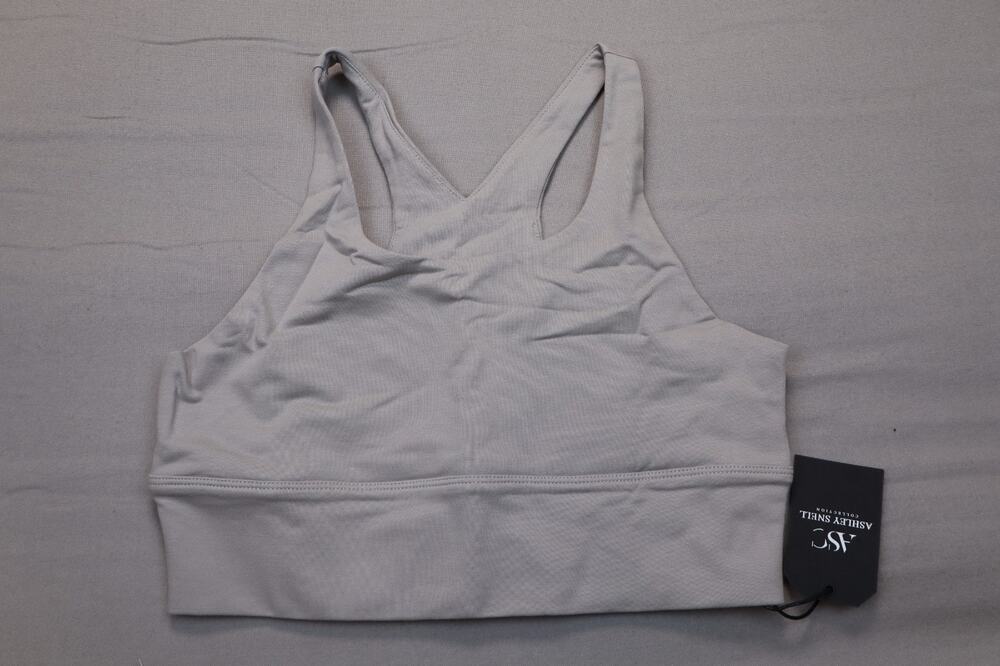NEW ASC Women's Gray Racerback Yoga Running Athletic Sports Bra Size L